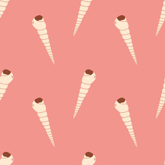 Sea shells seamless pattern, trendy pattern of seashells 