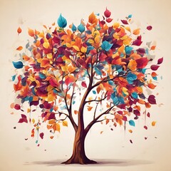 tree with colorful leaves background