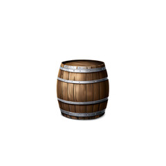 Rustic wooden wine barrel, isolated on transparent background Transparent Background Images 