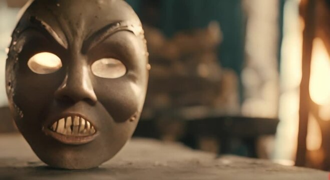 3d view of spooky helowen mask