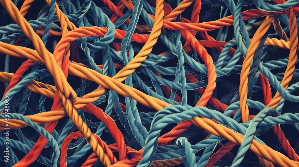 Poster a swarm of tangled ropes depicts the complicated and often confusing web of legal jargon and termino