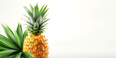 Pineapple with green leaves Juicy Pineapple Farming Pineapple Twist white background