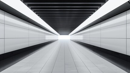 A picture of a 3D rendered corridor with soft and light design. minimalism and simple. modern and...