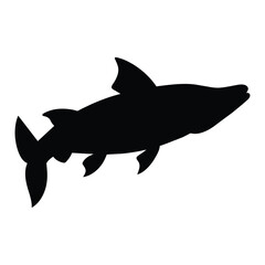 Obraz premium Silhouette of a Pike fish on white