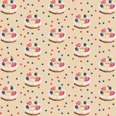 Dessert donut  seamless pattern 