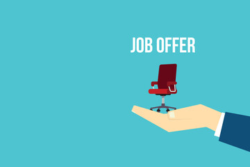 Job offer. Hand offering job vacancy.	
