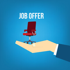 Job offer. Hand offering job vacancy. 