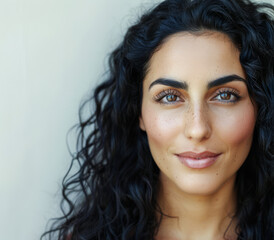 Beauty portrait of a young middle eastern woman looking confidently at the camera