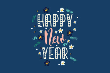 Happy New Year typography Design