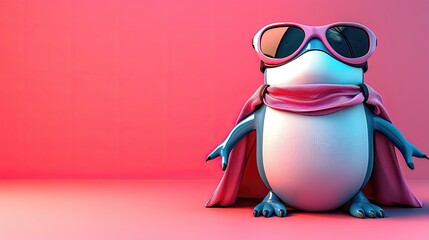 Stylish penguin with sunglasses and scarf. - obrazy, fototapety, plakaty