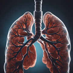 Human Internal Organs Lungs Anatomy. 3D Rendering - obrazy, fototapety, plakaty