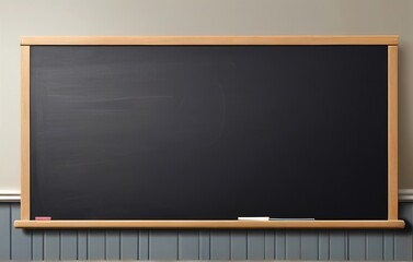 Blank blackboard with chalk on blackboard classroom
