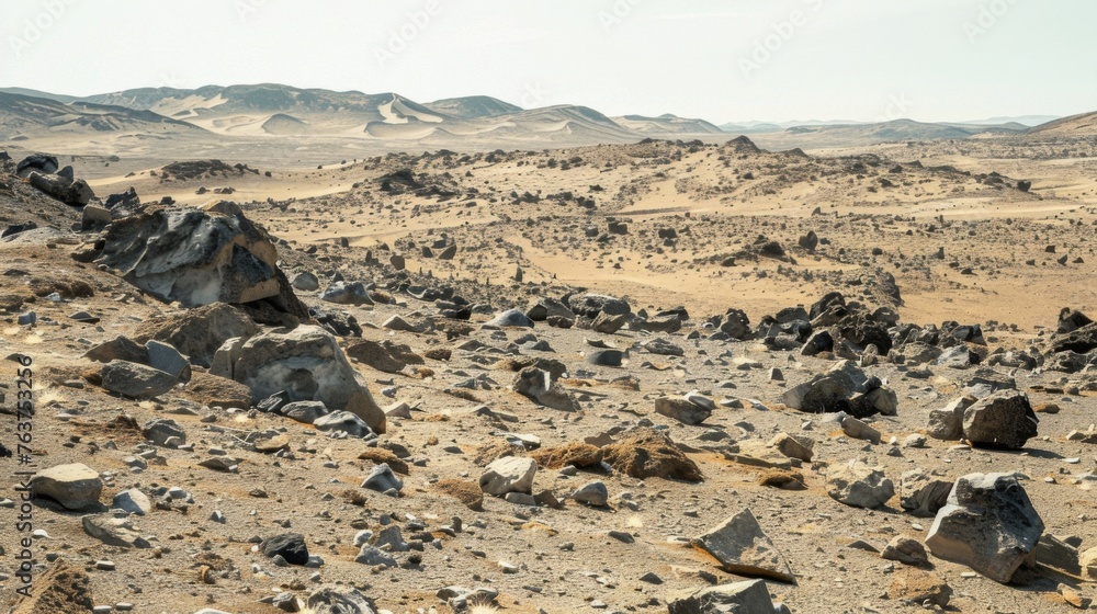 Poster a rocky desolate area pockmarked with countless craters each telling a story of a cataclysmic event.