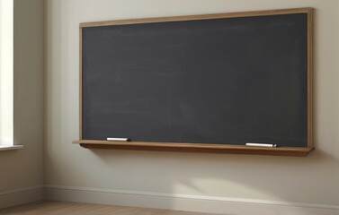 Blank blackboard with chalk on blackboard classroom