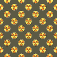 Nuclear Energy vector Radiation colored seamless pattern
