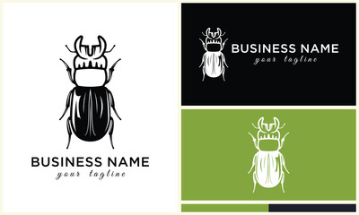 silhouette ladybug beetles logo template