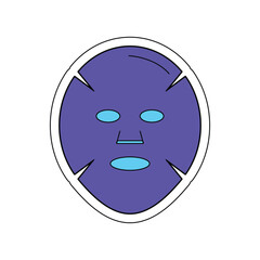Fototapeta premium Vector cosmetic face mask sticker on a white background.