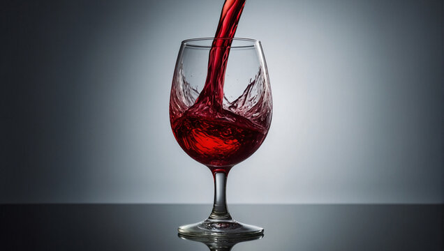 Image of a glass of red wine, wine swirling inside. generative AI