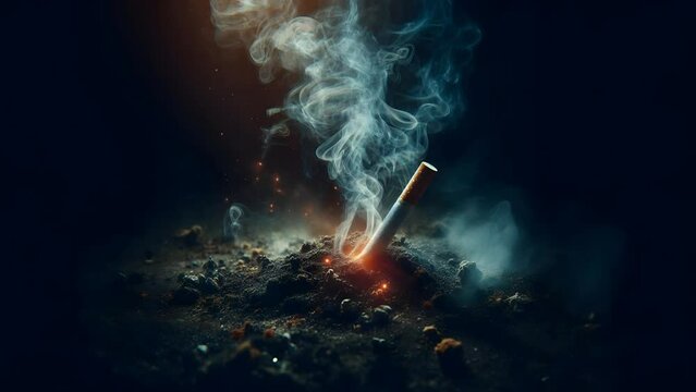 World No Tobacco Day Concept, anti smoking, and no smoking. seamless looping 4K virtual video animation background