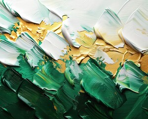 Abstract texture painting with gold and turquoise strokes. Artistic contemporary art concept for interior design elements