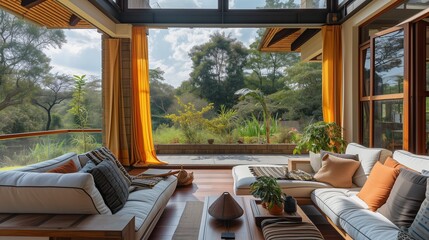 Fototapeta premium Masai Mara-inspired color palettes and a private outdoor meditation space