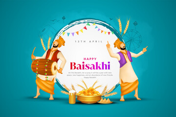 Baisakhi. Happy Baisakhi. Vaisakhi festival lohri festival. background and typography - obrazy, fototapety, plakaty