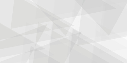 Abstract background with white and gray geometric style simple lines and corners. White background design with layers of textured white transparent material in triangle polygon technology concept.