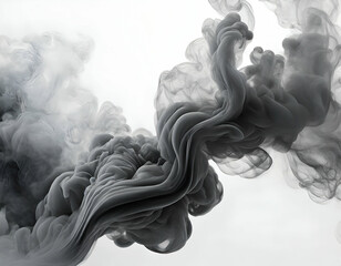 gray color smoke on a white background chromatic abstraction