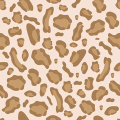 Seamless leopard print vector. Fashionable background for fabric, paper, clothing. Animal pattern.