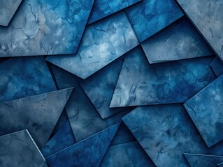Geometric blue textured panels. Abstract architectural design background for creative graphic layouts and modern concepts