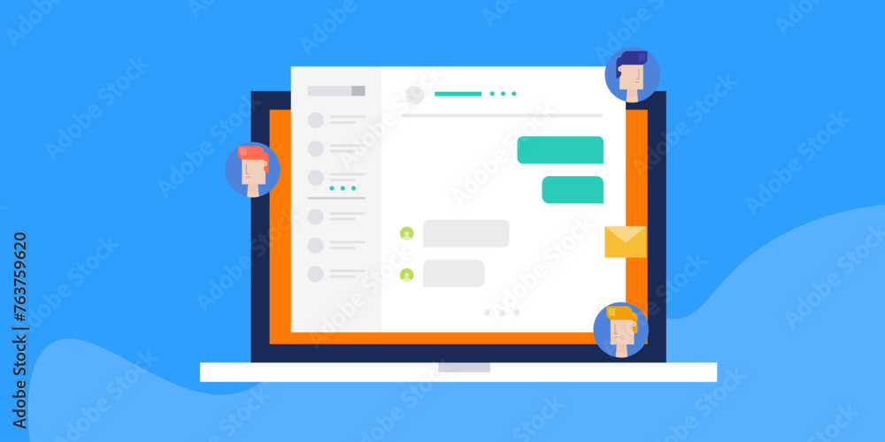Poster customer communication management software, client support and data storage, instant message automat