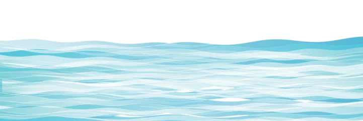 Deurstickers 青　和柄　波　背景  © J BOY