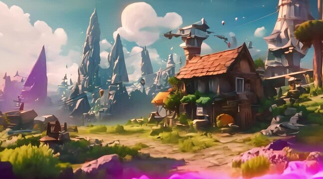 view open world art scene game concept