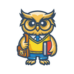 Fototapeta premium Mascot Logo Owl Smart