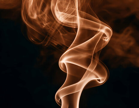 neon brown color smoke on black background