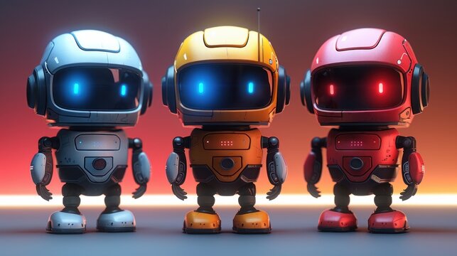 mascot character of a friendly robot for a tech startup