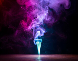 pink and blue smoke rising up from a lighting point 
smoke on the stage abstraction background - obrazy, fototapety, plakaty