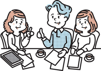 打ち合わせのビジネスシーンのイラスト