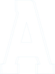 White alphabet letter A