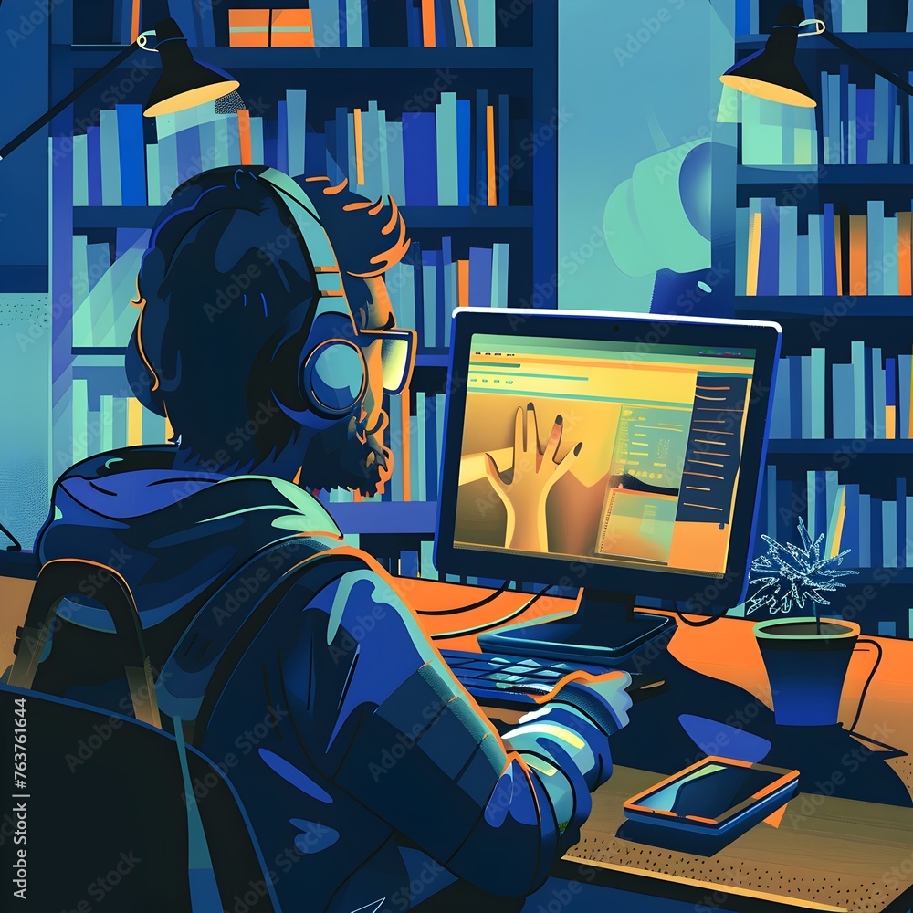 Poster an online class session connecting students and educators digitally through