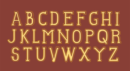 Retro alphabet letters collection