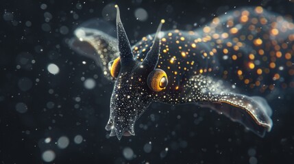 A close up of a fish with yellow eyes. Generative AI. - Powered by Adobe