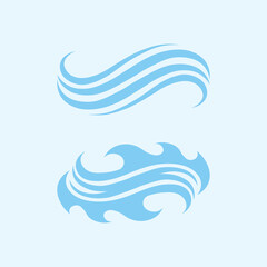 wave and water Isolated round shape logo Blue color  Sea, ocean, river surface
