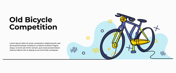 Vector illustration of bicycle shop. Modern flat in continuous line style.