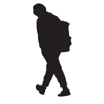 Man walking with a backpack