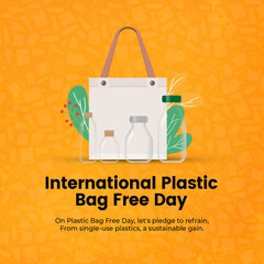 International Plastic Bag Free Day - obrazy, fototapety, plakaty