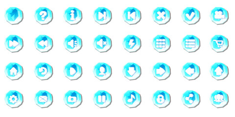 game icon pack with blue ice theme