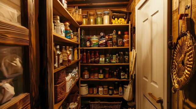 Food pantry closet in cozy cottage style home