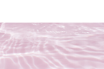 Fototapeta premium Purple water bubbles on the surface ripples. Defocus blurred transparent pink colored clear calm water surface texture with splash and bubbles. Water waves with shining pattern texture background