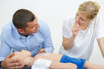 people during emergency training for children